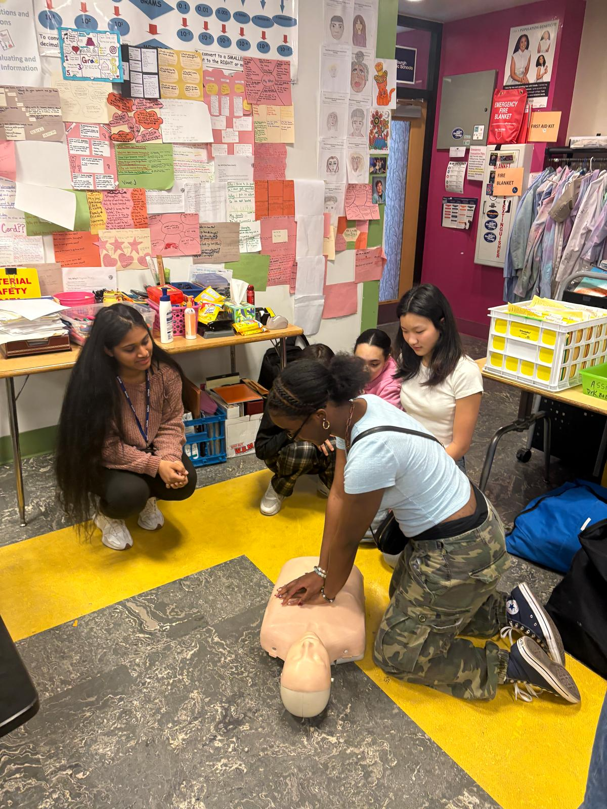 Student at a CPR workshop